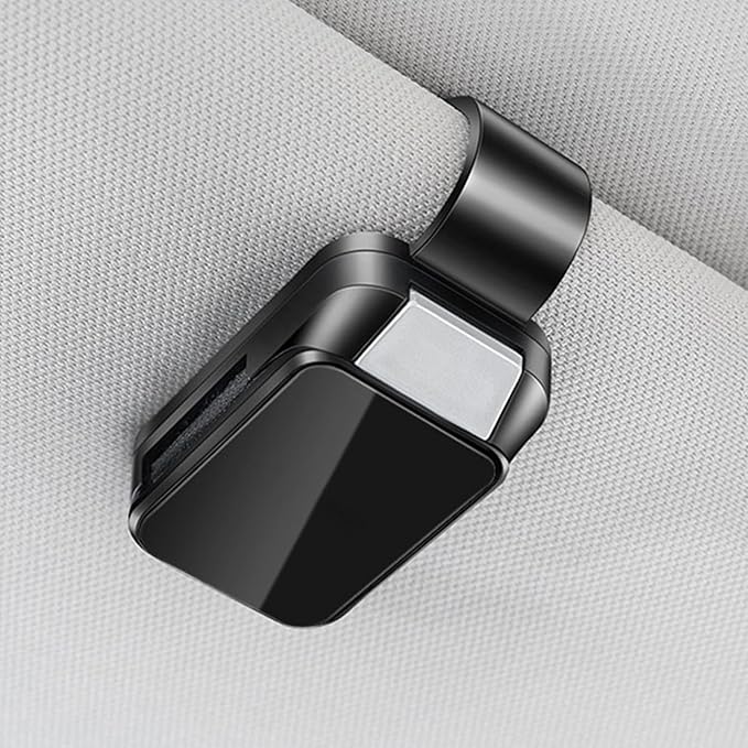 Sunglass Holderfor Car Visor Cip. Push-Button Opening Car Sunglass Holder, Visor Sunglasses Holder Cip. Fits Cars, Trucks. SUVs and More (Black)