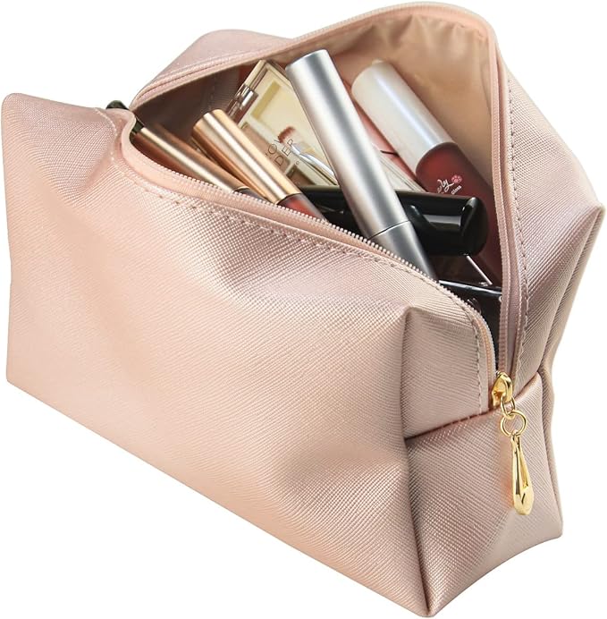Small Makeup Bag Portable Cosmetic Bag for Women Makeup Pouch Waterproof Toiletry Bag for Travel (Light Pink, Normal)