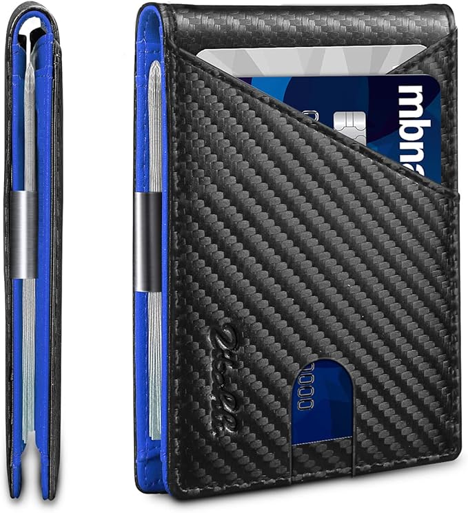 Zitahli Wallet for Men - with Money Clip Slim Leather Slots Credit Card Holder RFID Blocking Bifold Minimalist Wallets with Gift Box