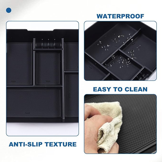 Center Console Organizer Insert Tray Armrest Storage Box Compatible with Cadillac Escalade 2015-2020 Center Console Organizer Tray Armrest Box Secondary Storage Accessories