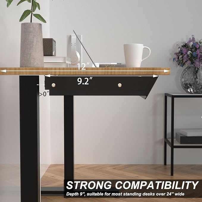 Under Desk Drawer with Removable Tray, 22.4" Wide 2-in-1 Organizer – 60° Ergonomic Tilt, 4-Compartment Insert for Pens, Phones & Cables, Ball Bearing Slides, for Home Office & Student Desk