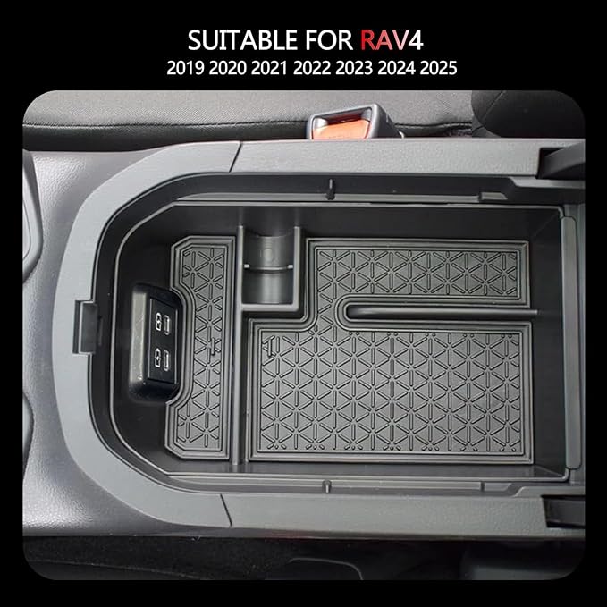 7PCS Upgrated Center Console Organizer for Toyota RAV4 2026 2025 2024 2023 2022 Dashboard Storage Organizer, Console Divider Storage Tray, Armrest Storage Box, 4of Car Hooks for RAV 4 Accessories