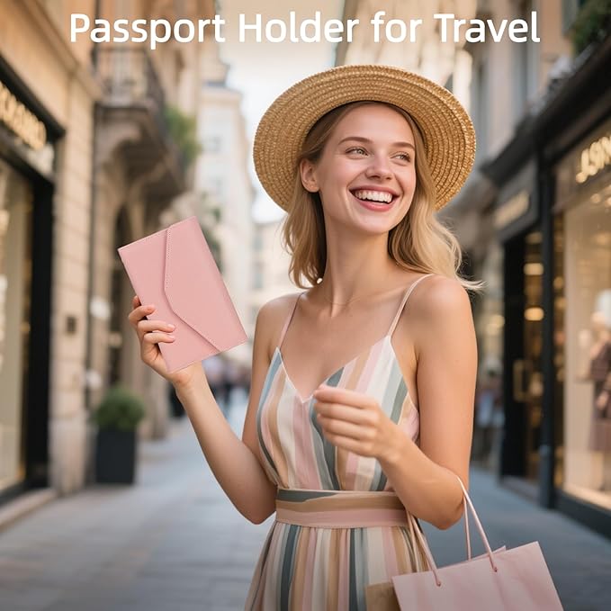 ZOPPEN Mulit-purpose Rfid Blocking Passport Holder Travel Wallet (Ver.4) Passport and Vaccine Card Holder ComboTri-fold Document Organizer Travel Essentials