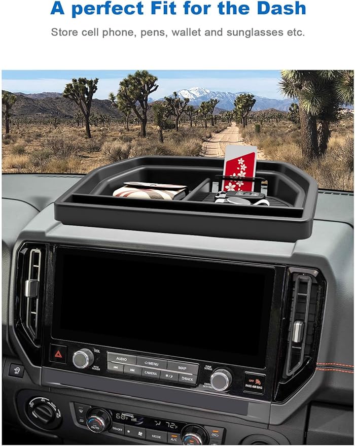 CDEFG for 2025 2026 Nissan Frontier Center Console Organizer Dashboard Storage Tray for 2025 2026 Nissan Frontier Accessories 13.2-Inch Touchscreen Dash Organizer Behind-Screen Tray