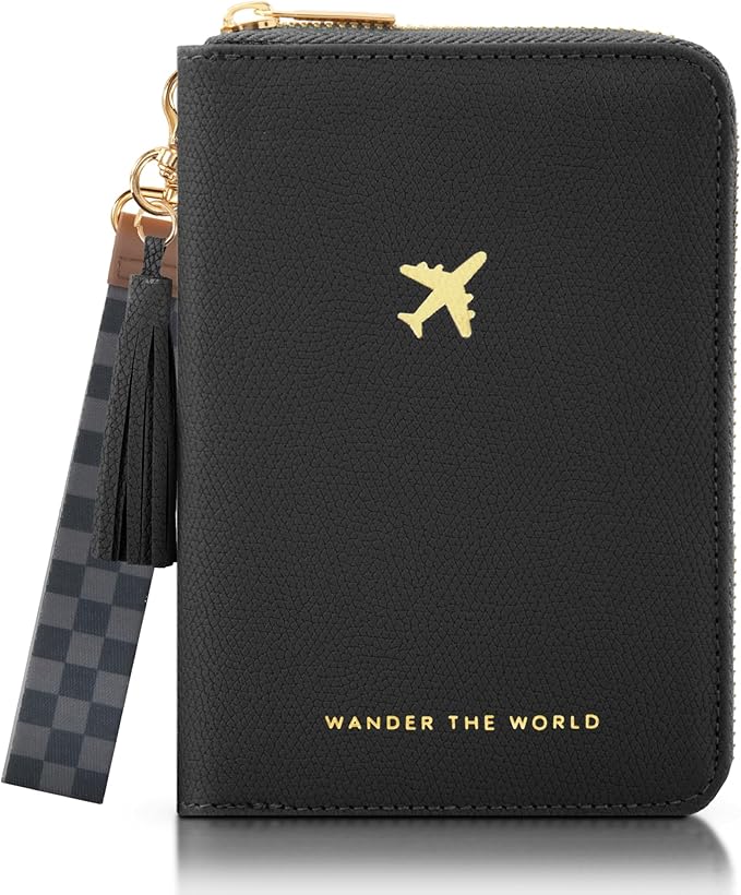 Beautiful Passport Holder for Travel with Wristlet Strap - All-in-One Wallet for Women with Card Slots and Tassel Keychain - Perfect RFID Blocking Case to Keep Your Travel Documents Organized & Safe