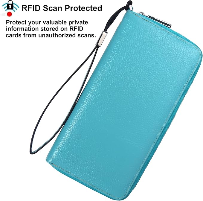 Lavemi Small Compact Women Wallet RFID Blocking Genuine Leather Bifold Purse with ID Windows
