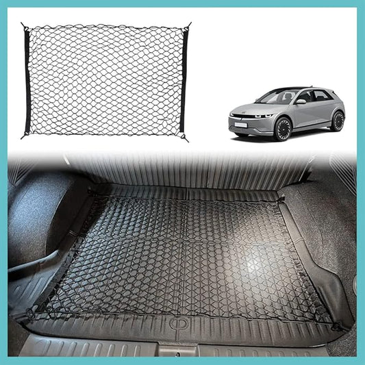 BestEvMod for Ioniq5 Cargo Mesh Net Accessories,Stretchable Trunk Organizer Cargo Net Elastic Mesh with Hooks Compatible with Hyundai Ioniq 5 2022-2026 Accessories
