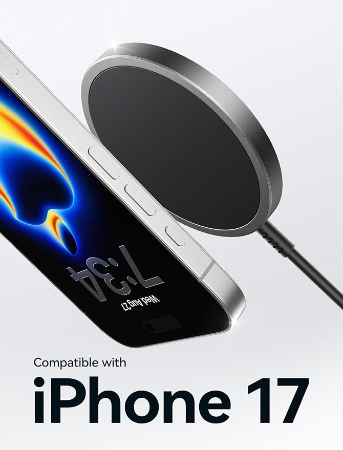 JSAUX Magnetic Wireless Charger Compatible with MagSafe Charger/iPhone 16/16 Pro/16 Plus/16 Pro Max/iPhone 15 Pro Max Plus/iPhone 14 13 12 Series, Wireless Mag Safe Charging Pad, Mag Charger (Black)