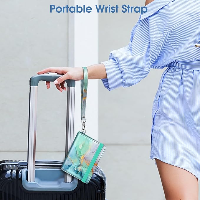 Fintie Passport Holder with Airtag Holder, Slim Travel Wallet RFID Blocking Passport Cover Protector Essentials with Credit Card Slots for Women/Men
