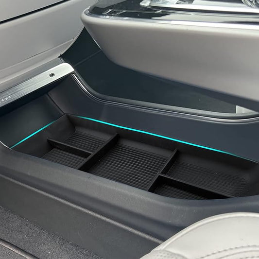 SHAOHAO for 2025 2026 Cadillac Lyriq Under Console Organizer for 2023 2024 2025 2026 Cadillac Lyriq Accessories (Tech, Luxury, Sport) Lower Organizer Tray Space Expand Storage Insert Box Easy Removal