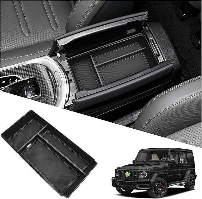 Ruiya G-Class G550/G 580/G350/G63 AMG/W463/W464 Center Console Organizer for Mercedes G Wagon Accessories Middle Console Organizer Compatible with 2019-2022 2023 2024 2025 2026 Benz G-Wagon