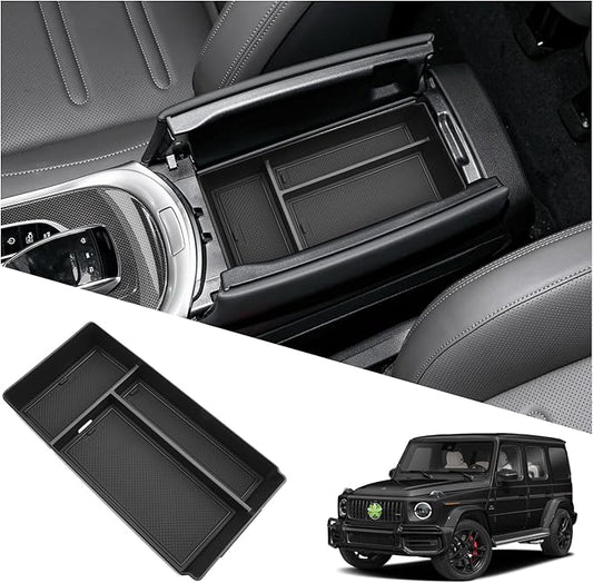 Ruiya G-Class G550/G 580/G350/G63 AMG/W463/W464 Center Console Organizer for Mercedes G Wagon Accessories Middle Console Organizer Compatible with 2019-2022 2023 2024 2025 2026 Benz G-Wagon