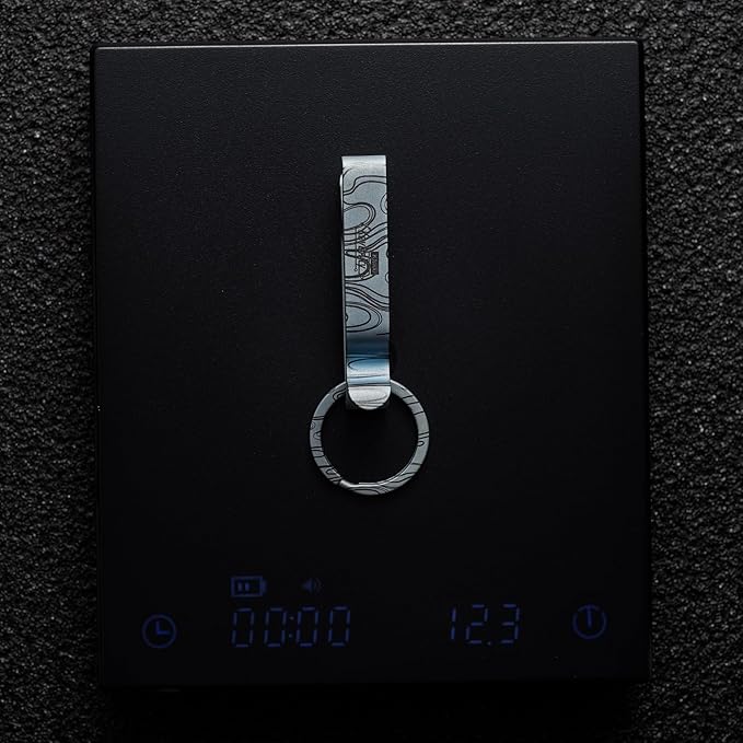 KeyUnity KM00 Titanium Belt Loop Keychain Clip Double Side Quick Release Key Holder with Detachable Key Ring