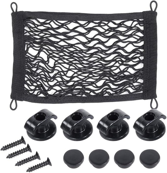 for Universal Elastic mesh net Trunk Bag Car Elastic Netting Carrier Car Trunk Side Cargo Luggage Elastic Storage Net Mesh Pocket Organizer(45 * 25cm)