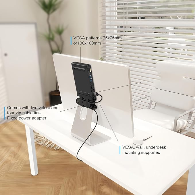 2 Pack Mini PC VESA Mount Compatible with HP Desktop Mini, Wall VESA and Under Desk Mount for HP Pro Mini 260 400,for HP ProDesk 400 405 600,for HP EliteDesk 705 800 805