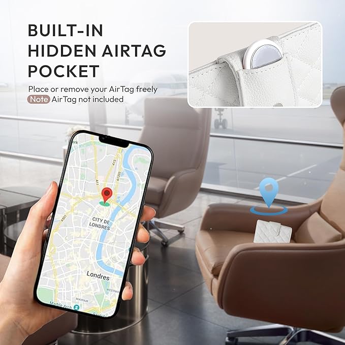 Passport Holder for Travel RFID Passport Holder with Airtag Compact Leather Passport Cover Case with Card Holders SIM Slots Passport Wallet for Women Men Airport Essentials Gift