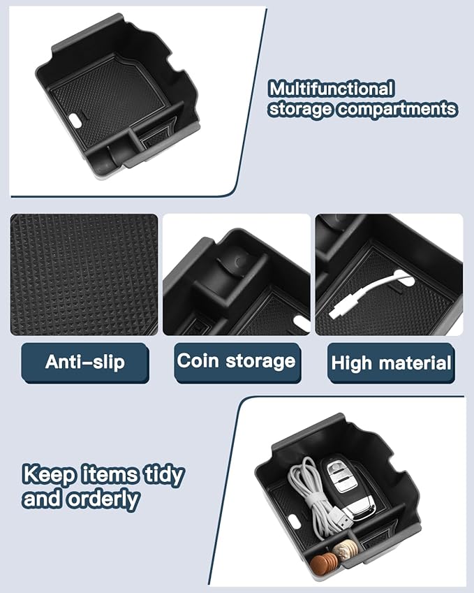 2022-2026 Civic Si Center Console Organizer for 2026 Honda Civic Si Accessories ABS Armrest Console Glover Tray Compatible with 2022 2023 2024 2025 2026 Honda Civic Si & Civic Type-R(Only for Manual)