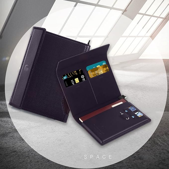 Passport Holder for Travel Essentials, RFID Blocking PU Leather Passport Wallet Cover Card holder Case Passport Book Holders for Women and Men, Dark Purple