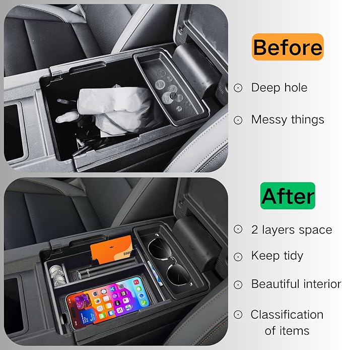 Center Console Organizer Tray for 2024 2025 2026 Honda Prologue EV /2024 2025 2026 Acura ZDX Accessories, Interior with Coin Holder Armrest Insert Storage Box Easy Removal
