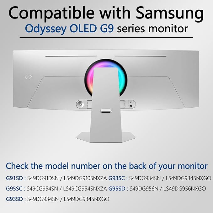 Odyssey OLED G9 VESA Mount Adapter Compatible with Samsung OLED G9 49-inch Monitors（Fits G91SD G93SC G93SD G95SC and G95SD ）â€?75x75 to 100x100 Wall Mount Bracket