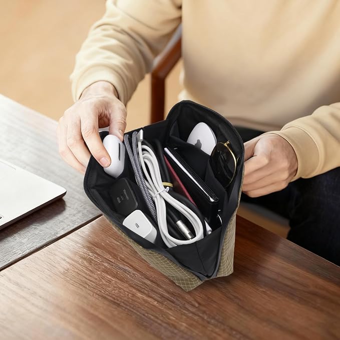 simtoper Electronic Organizer Travel Case – Waterproof Cable Bag for Cord, Charger, Hard Disk, Power Bank – Small Tech Storage for Travel, Backpack, Business Trip, Airplane