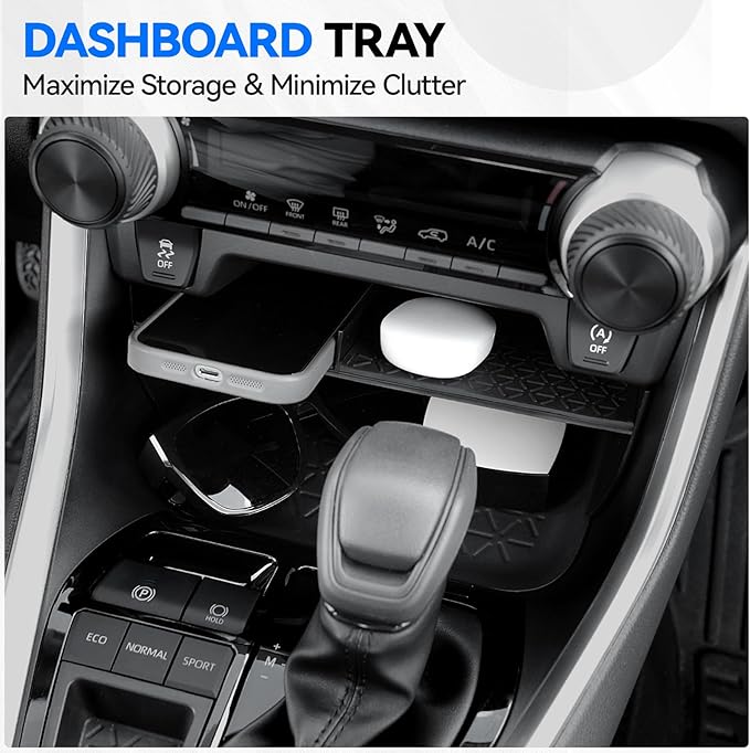 ELECFRESH 6PCS Center Console Organizer Tray for 2025 2024-2019 Toyota RAV4 Accessories, Armrest Storage Box, Driver Storage Drawer, Passenger Storage Mat Console Cup Holder Inserts for Toyota RAV4