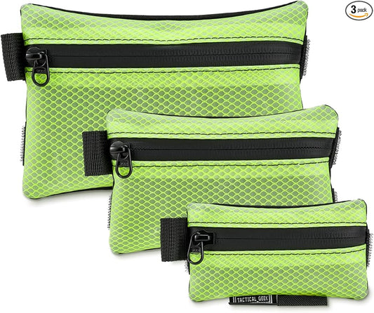 TACTICAL_GEEK Storage A5 EDC Storage Pouch Set, Multi-Purpose Molle EDC Gadget Pouch, Multi-Functional Utility Small Tool Pocket,Organiser Divider Small Pouch Organizer for Daily Carry (Lime Green)