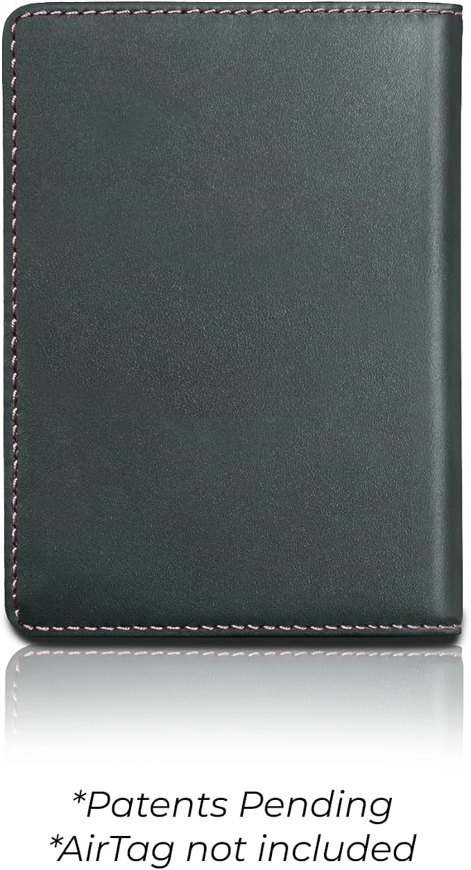Kings Loot Passport Holder Wallet – RFID Blocking Leather Travel Wallet with Built-in Airtag Holder – Holds 1-6 Cards & Passport – Easy Pull Tab – Slim & Stylish Wallets (Blue Haven)