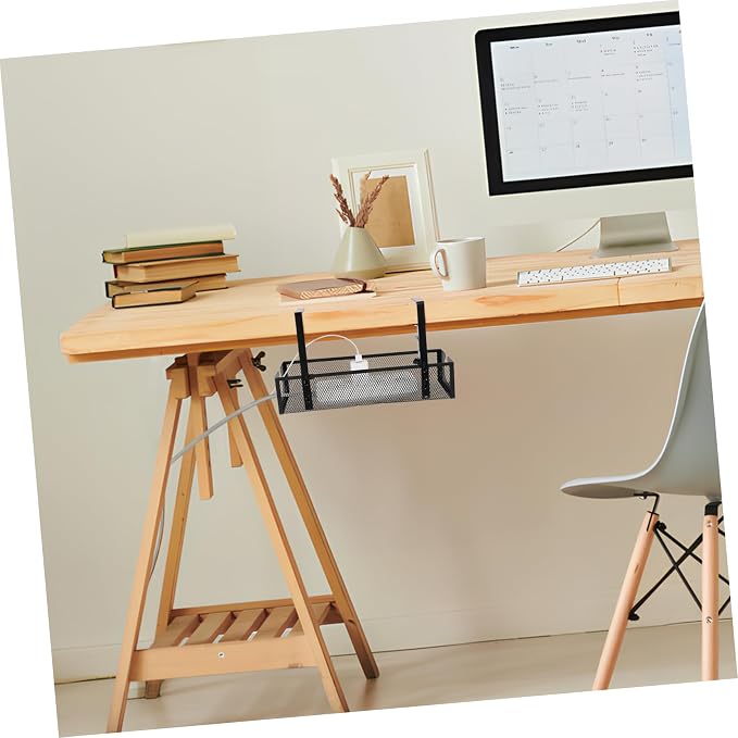 Veemoon Under Desk Cable Organizer Tray Capacity Metal Wire Storage for Home Installation Sturdy Design for Tidy Cord Management and Organization