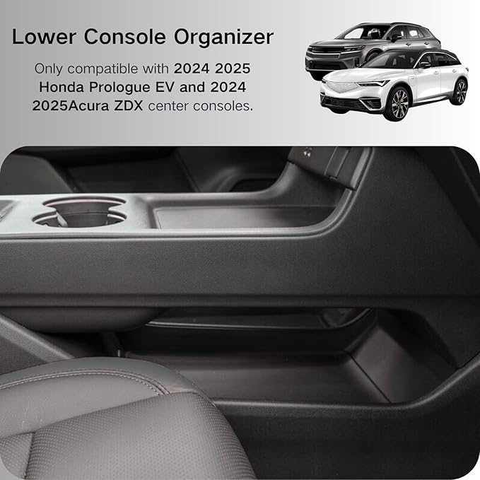 Lower Center Console Organizer for 2024 2025 2026 Honda Prologue EV /2024 2025 Acura ZDX Interior Accessories, Under Floor Console Organizer Tray Storage Box