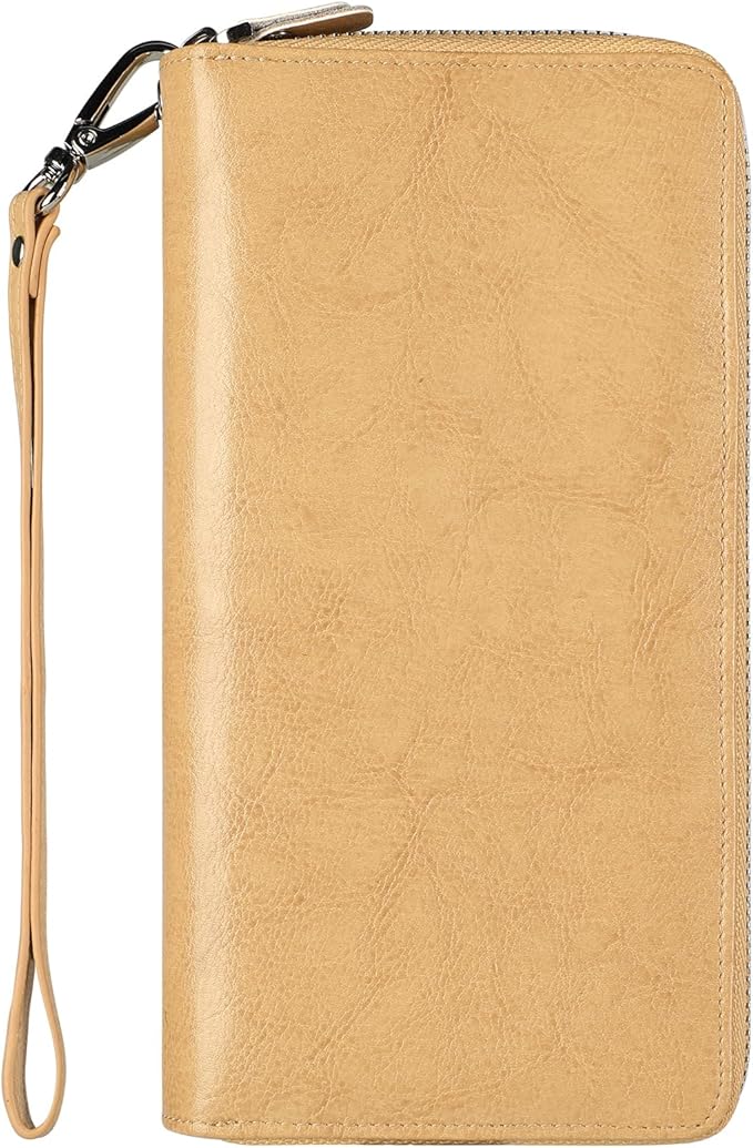 Lavemi Small Compact Women Wallet RFID Blocking Genuine Leather Bifold Purse with ID Windows