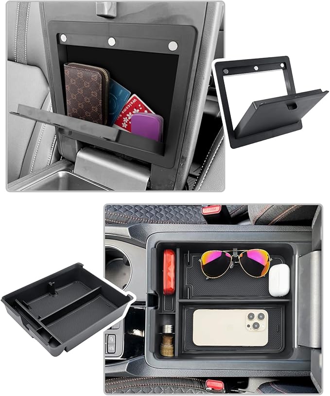 CDEFG 4PCS for 2023-2025 Honda Pilot Center Console Organizer 9-Inch Screen Organizer for 2023-2025 Honda Pilot Accessories Cup Holder Behind-Screen Dash Armrest Hidden Storage Box