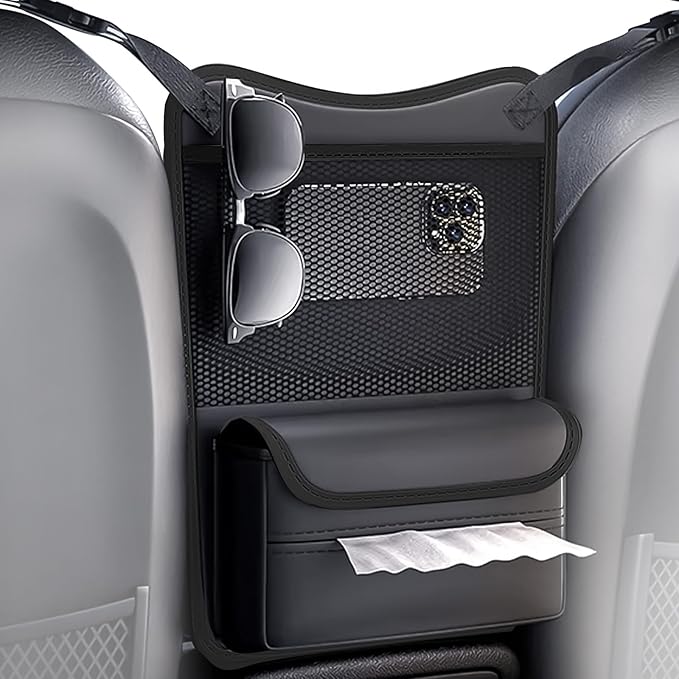 Car Seat Gap Purse Holder Leather - Between Seats Organizer, Automotive Storage for Phone Keys & Daily Essentials
