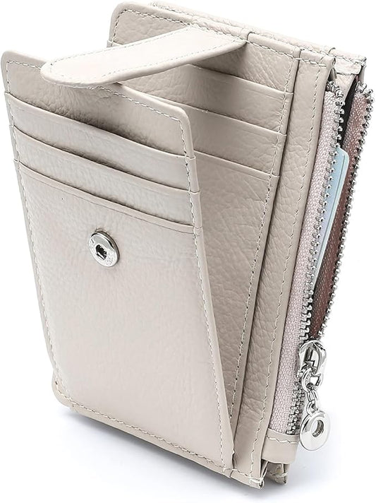 Slim Wallet for Women Genuine Leather Card Holder Thin Womens RFID Blocking Small Wallets