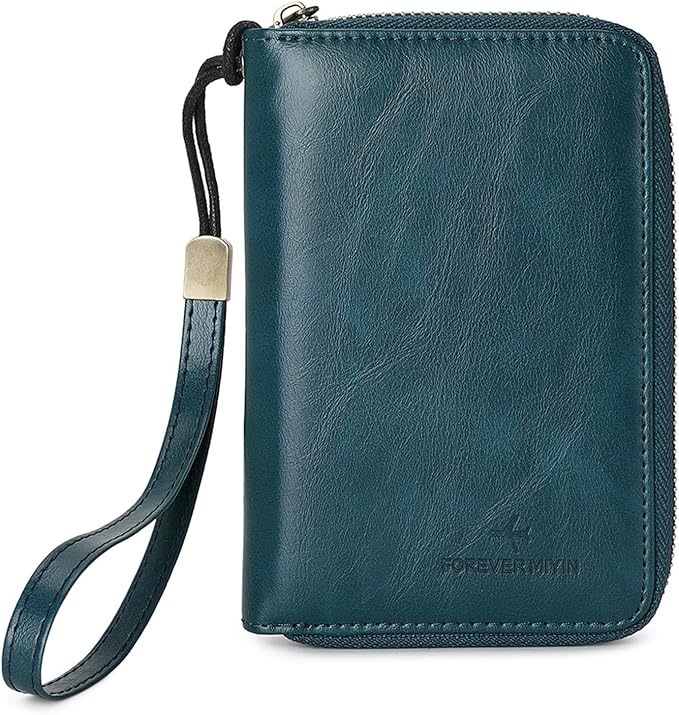 RFID Blocking Passport Holder for Wallet,with Zipper Travel Wallet Credit Cards Case Women Men Passport Cover Wallet
