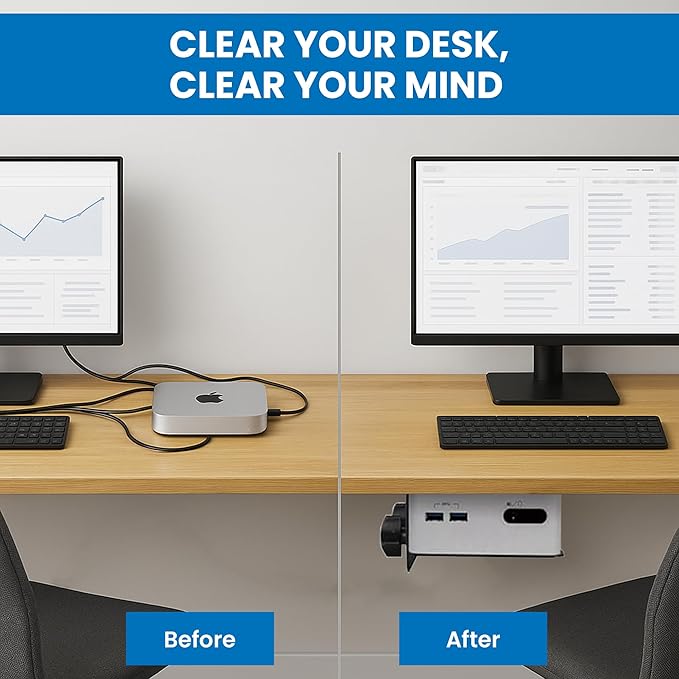 Mount-It! Adjustable Thin Client Mini PC Mount ??Under Desk, Wall, Pole, or VESA Monitor Stand ??Fits Mac mini, Small CPUs, Thin Clients, Docking Stations ??Holds 11 lbs