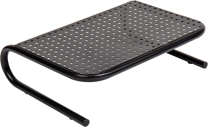 Mind Reader Monitor Stand, Ventilated Laptop Riser, Desktop Organizer, Metal, 14.5" L x 11.25" W x 4.25" H, Black (Pack of 8)