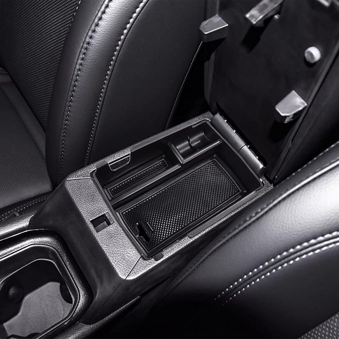 TACOBRO Center Console Organizer Tray Compatible with Jeep Compass 2022 2023 2024 2025 Accessories Insert Armrest Glove Box Secondary Storage Divider ABS Materials，Black