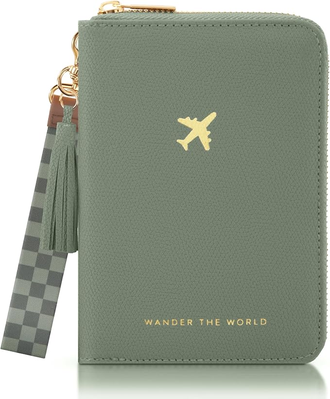 Beautiful Passport Holder for Travel with Wristlet Strap - All-in-One Wallet for Women with Card Slots and Tassel Keychain - Perfect RFID Blocking Case to Keep Your Travel Documents Organized & Safe