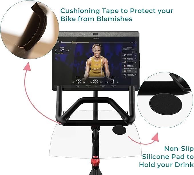 SELINA for Peloton Bike Desk Tray Table for Laptop, Tablet, Phone & More | Premium Clear Acrylic Holder Compatible with Peloton Bike Plus Peloton Accessories (Bike+)