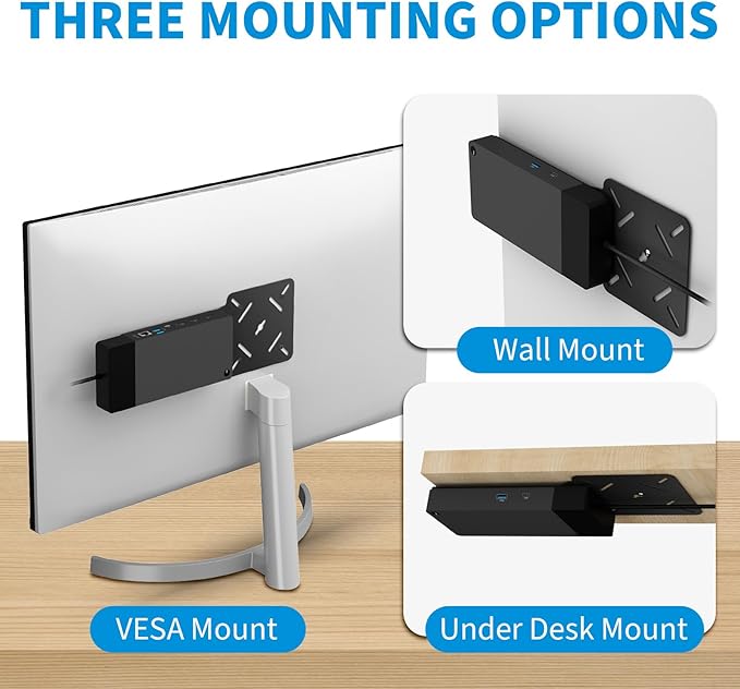 Docking Station VESA Mount Plate Compatible with Dell WD22TB4 / WD19S / W19TBS / WD19DCS, Behind Monitor VESA Mounting, Wall and Under Desk Mount Metal Dock Holder