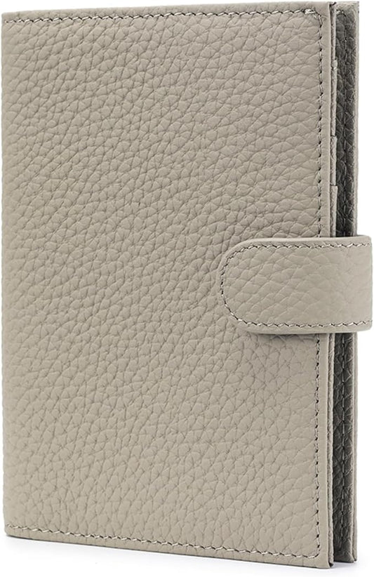 Karmiir RFID Passport Holder Travel Wallet for Women, Leather Passport Cover Wallet with Card Holders SIM Slots,Zippered Coins Pocket and Cash Slot Slim Compact Travel Wallet (Eephant Grey)