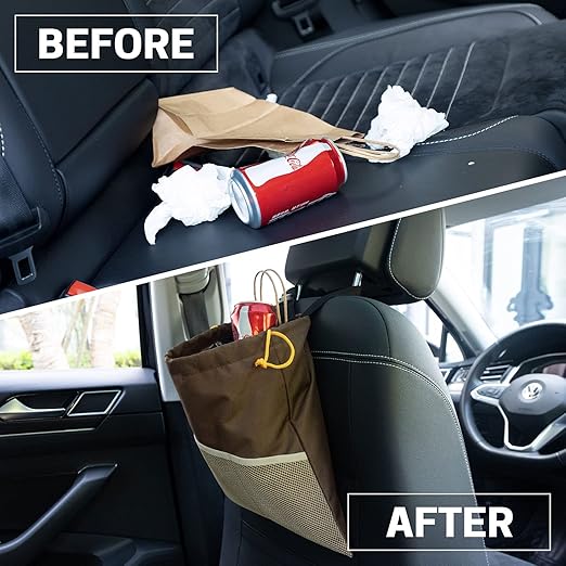 GNEGNI 2PCS Car Garbage Can, Hanging Car Trash Bag with Waterproof Leakproof Lining