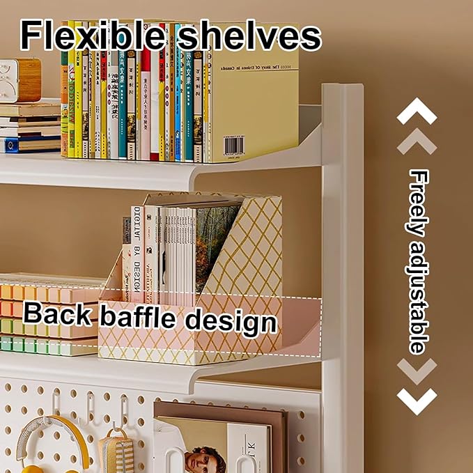 Gtzly Desk Pegboard, Clamp On Desk Organizer Shelf, Desk Extender Side Table Clamp-on Above Desktop Storage ShelfSmall Desk Extension Shelving Unit(Size:80 * 20 * 66cm/31.5 * 7.8 * 26in)
