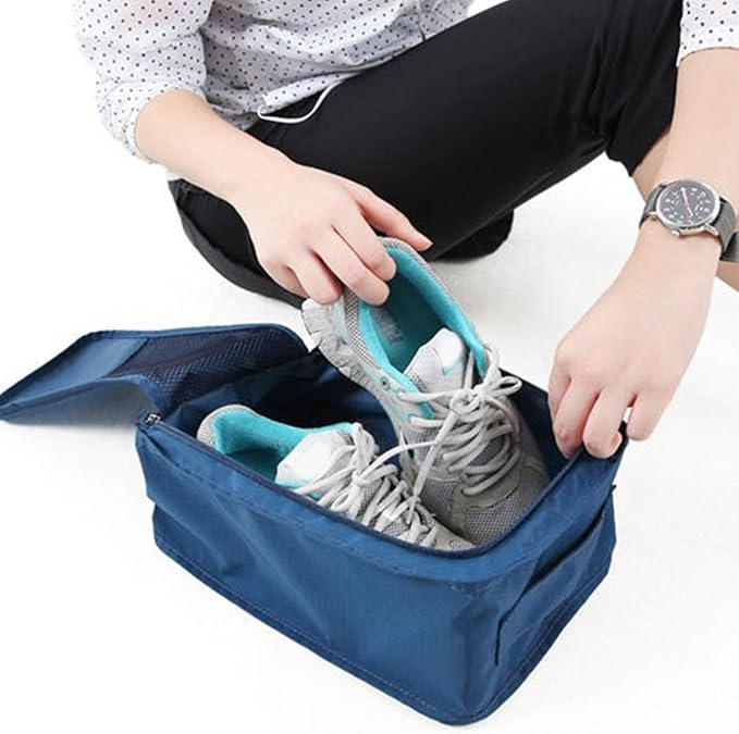 Multipurpose Travel Shoe Organiser Polyester Carryall with Separate Compartments for Gym Essential Practical Shoe