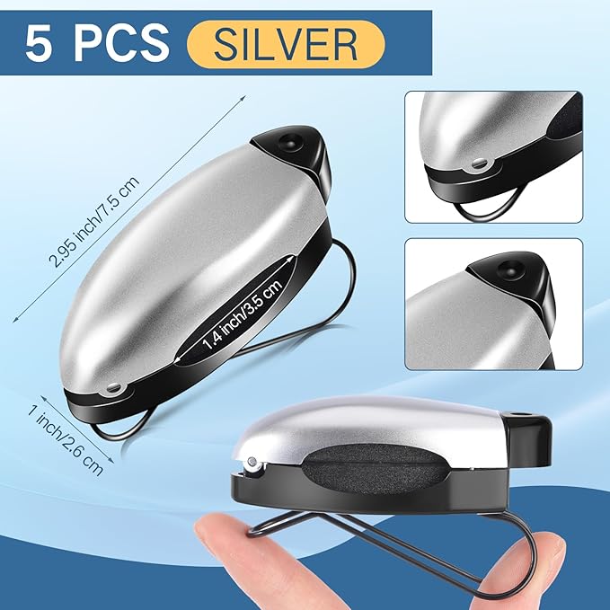 Frienda 5 Pcs Auto Car Vehicle Sun Visor Clip Holder Sunglasses Holder for Eyeglasses Mount Ticket Card Clip for Car Accessories (Silver)