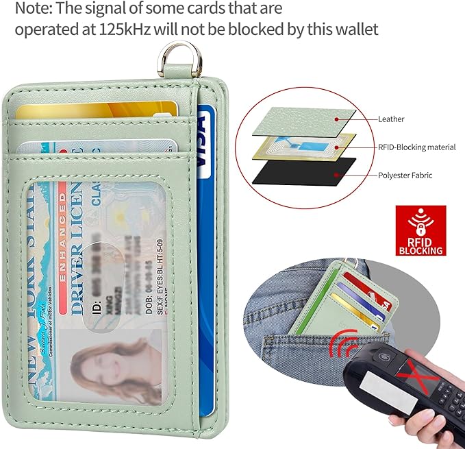 EcoVision Slim Minimalist Front Pocket Wallet, RFID Blocking Credit Card Holder Wallet with Detachable D-Shackle for Men Women