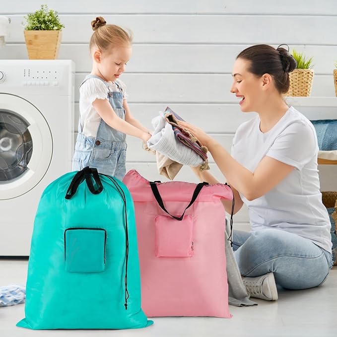 24" x 33" Extra Large Heavy Duty Laundry Bag With Handles, Travel Laundry Bag for Dirty Clothes,Traveling, Camp