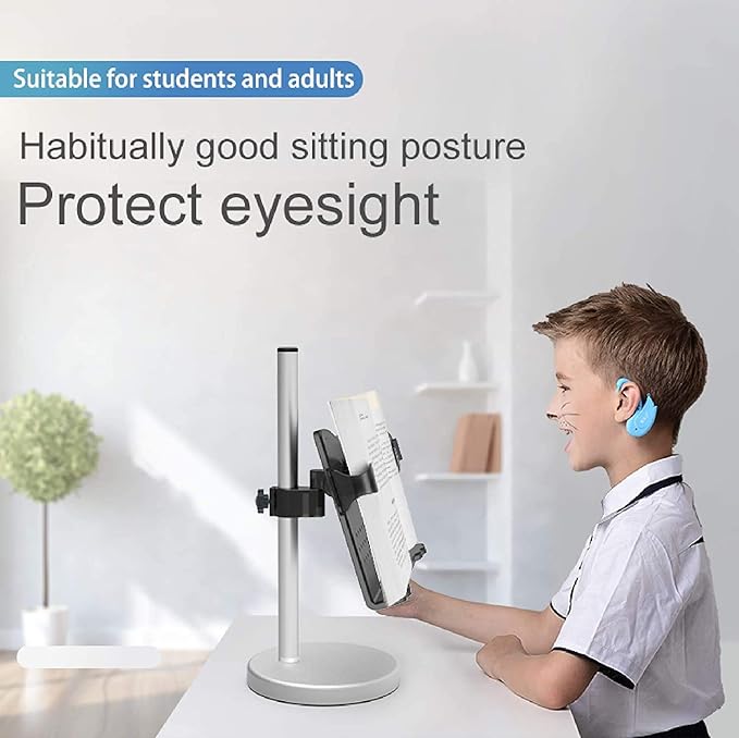 LS Hands Free Book Stand Flexible Folding Document Holder Adjustable Reading Height and Angle for Hard Covers, Paperbacks, CookBooks, TextBooks, Magazines (Height Black Book)