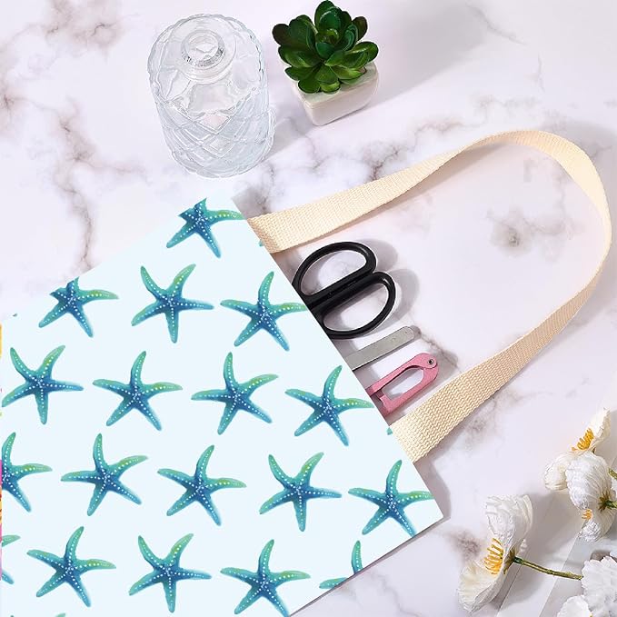 CREATCABIN Starfish Car Trash Bag Back Seat Car Garbage Bag Caning Organizer Trash Can Bin One-Handed Strap Garbage Bags for Car Accessories Vehicle Travelling Camping Outdoor Home 11.8x9.84 Inch